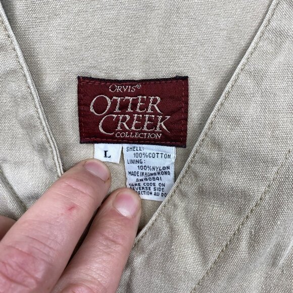 Vintage ORVIS Otter Creek Collection Safari Vest Men Large Tan  Fishing 1980-90s - Picture 7 of 12